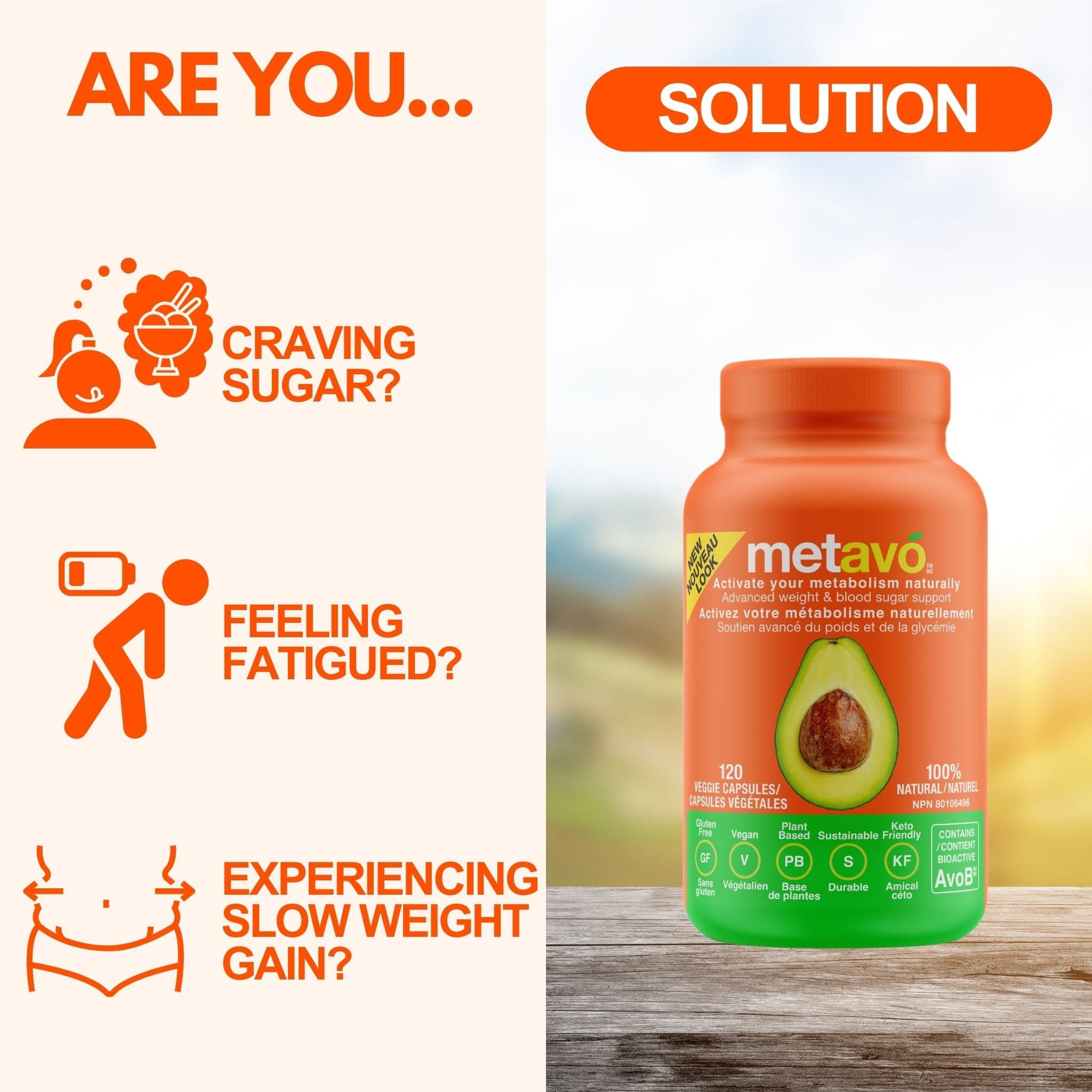 Amazon FBA Canada Monthly Supply 120 capsules Metavo Metabolism Booster Capsules Canada