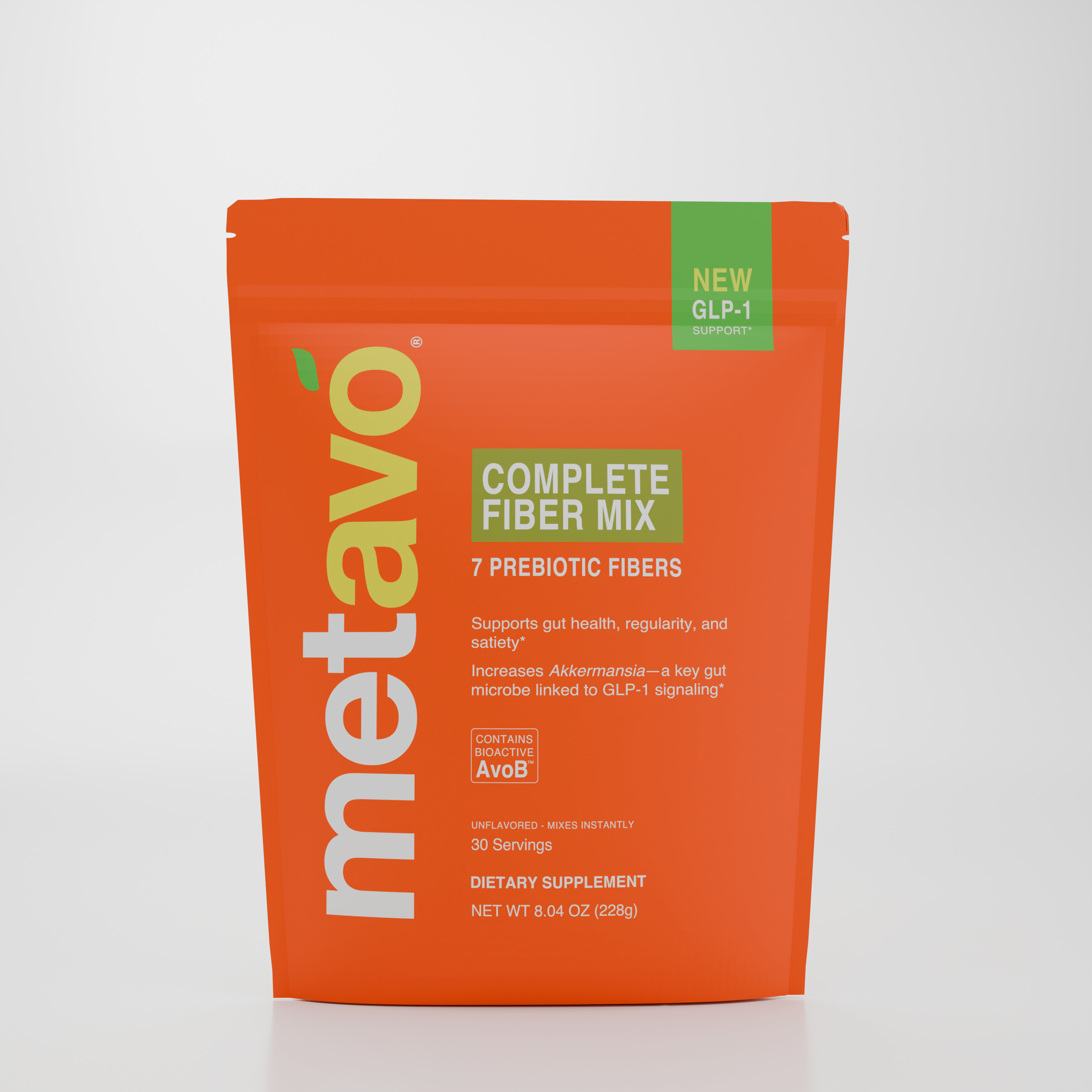 Metavo.com Metavo GLP-1 Metavo Complete Fiber Mix - 7 Prebiotic Fibers with AvoB™ for Gut Health, Regularity & GLP-1 Support