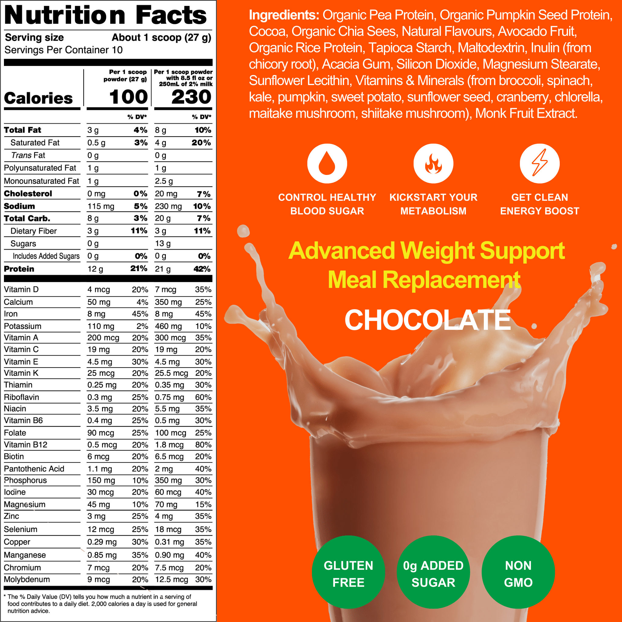 Metavo US Metavo Metavo Advanced Weight Support Meal Replacement Chocolate